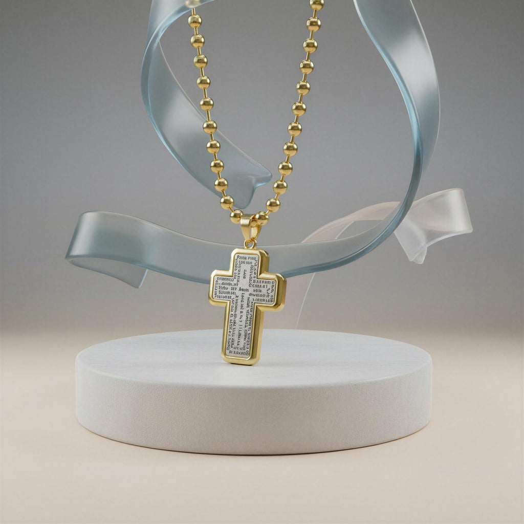 Two Tone Cross Pendant Necklace