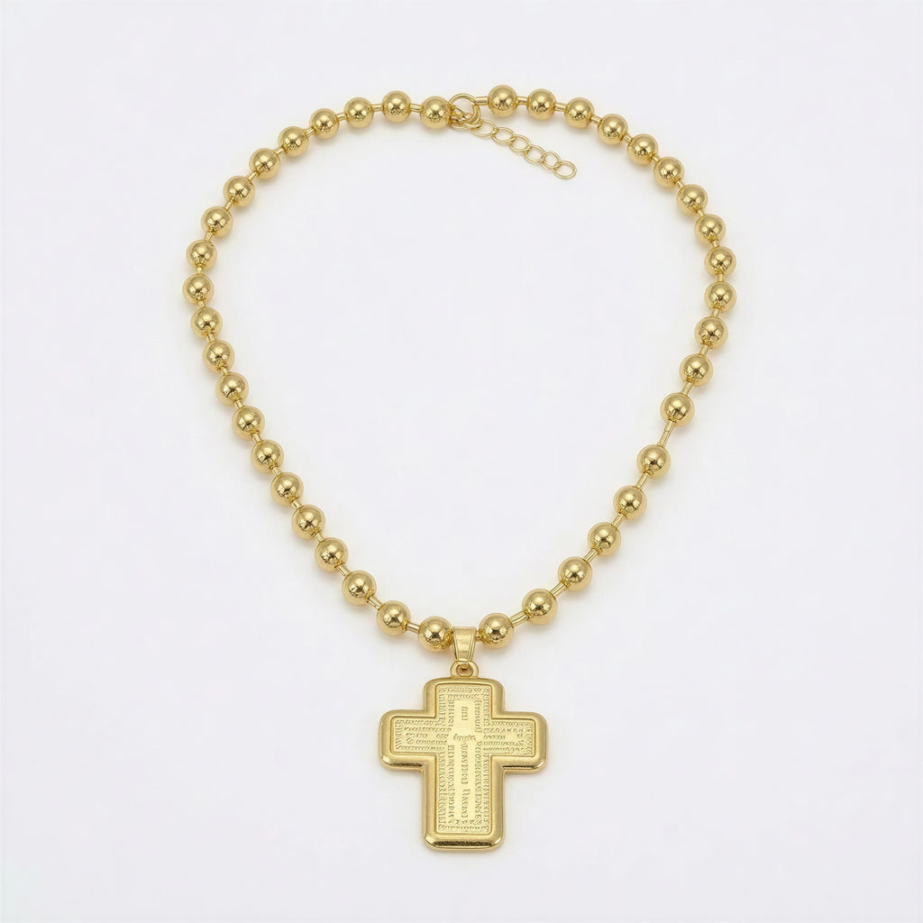 Two Tone Cross Pendant Necklace
