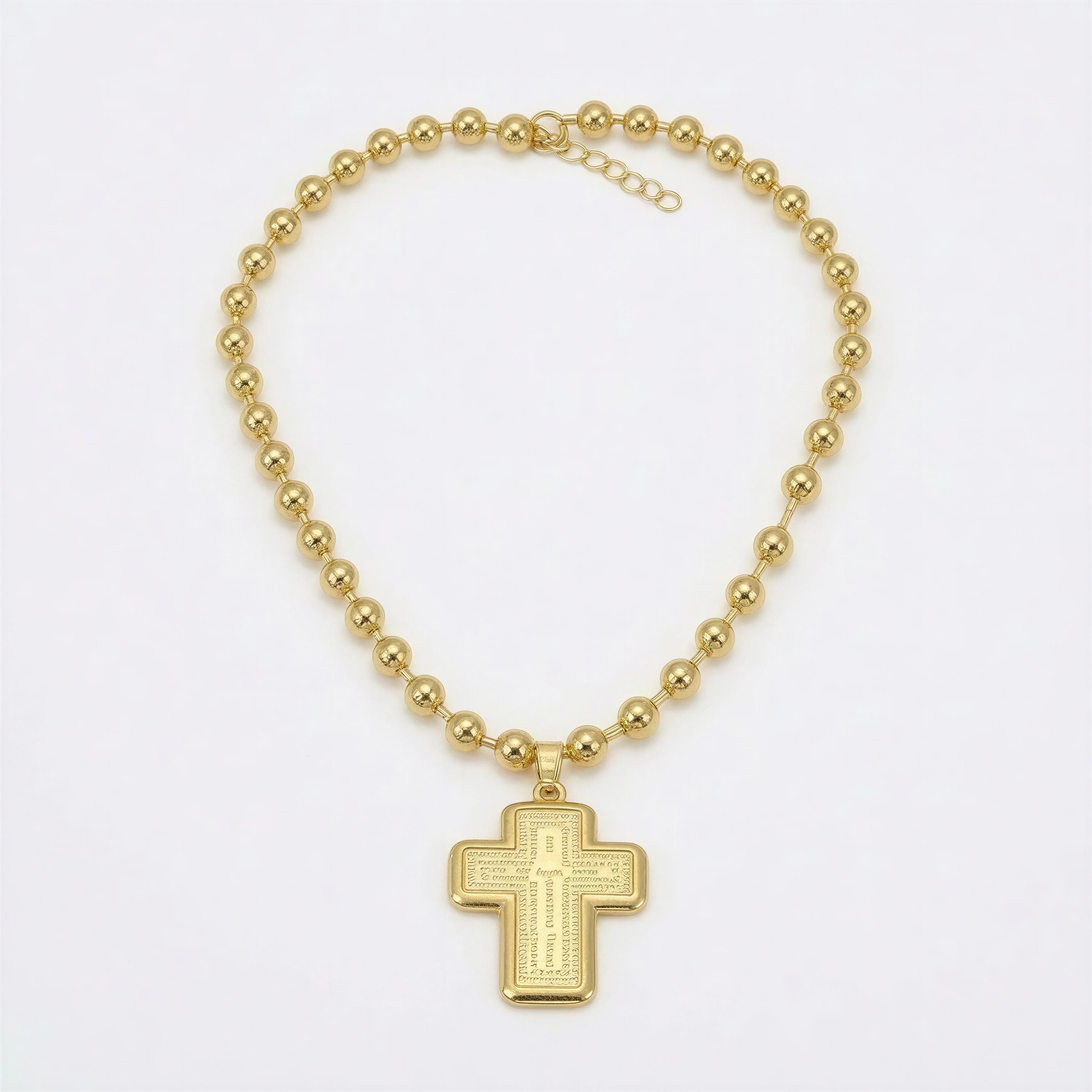 Two Tone Cross Pendant Necklace