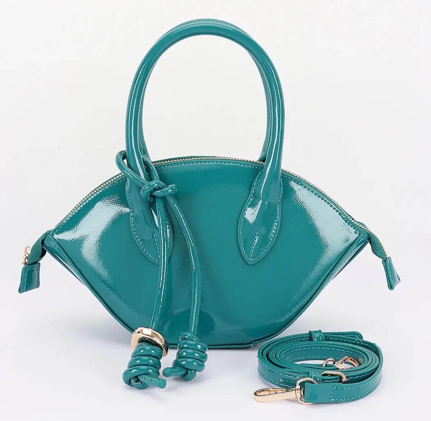 Chic Patent Leather Top Handle Bag