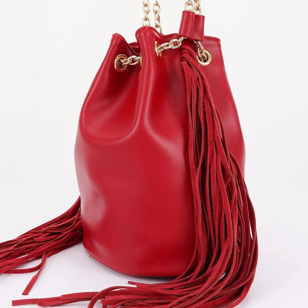 Chic Fringe Chain Bucket Bag