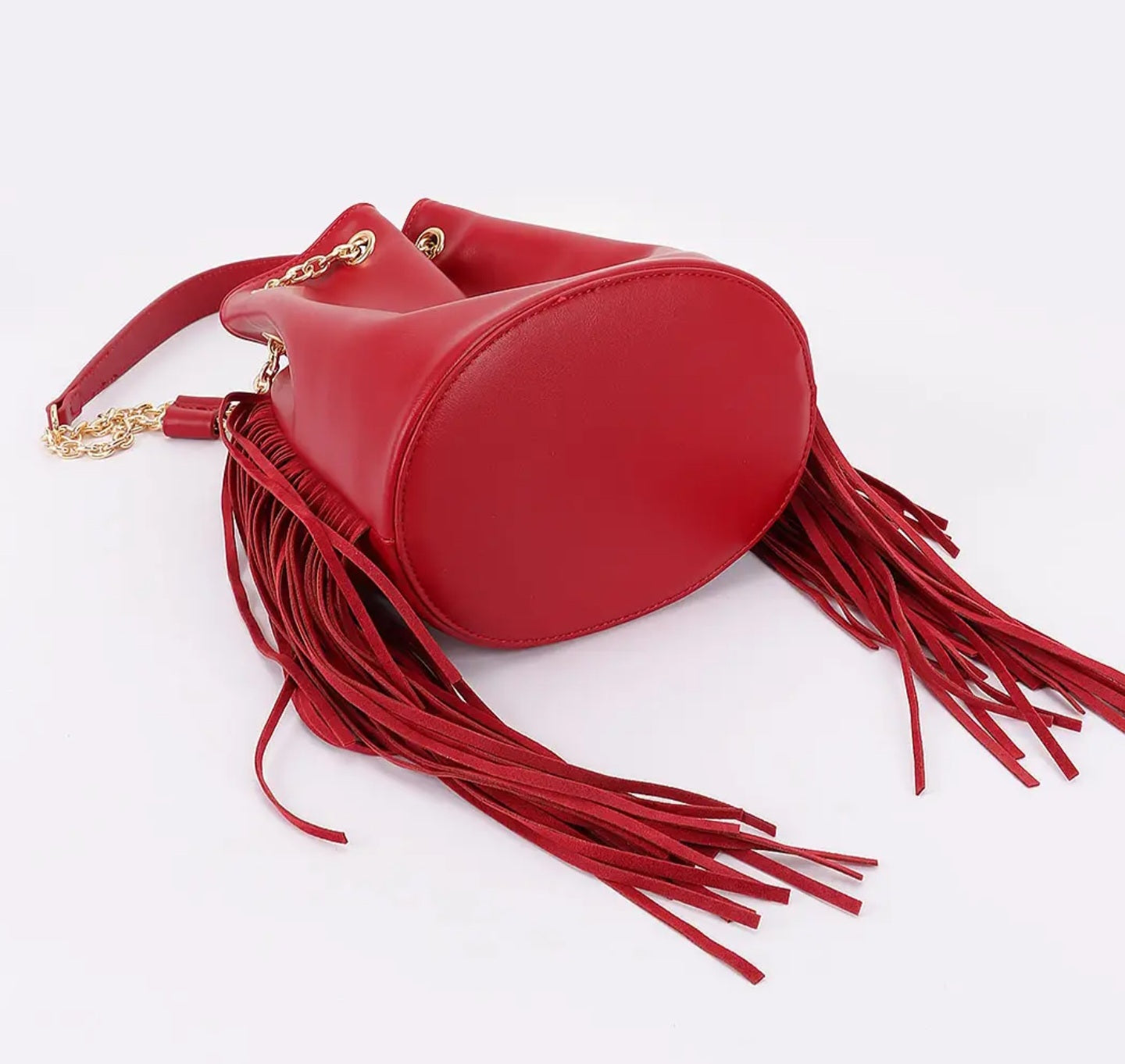 Chic Fringe Chain Bucket Bag