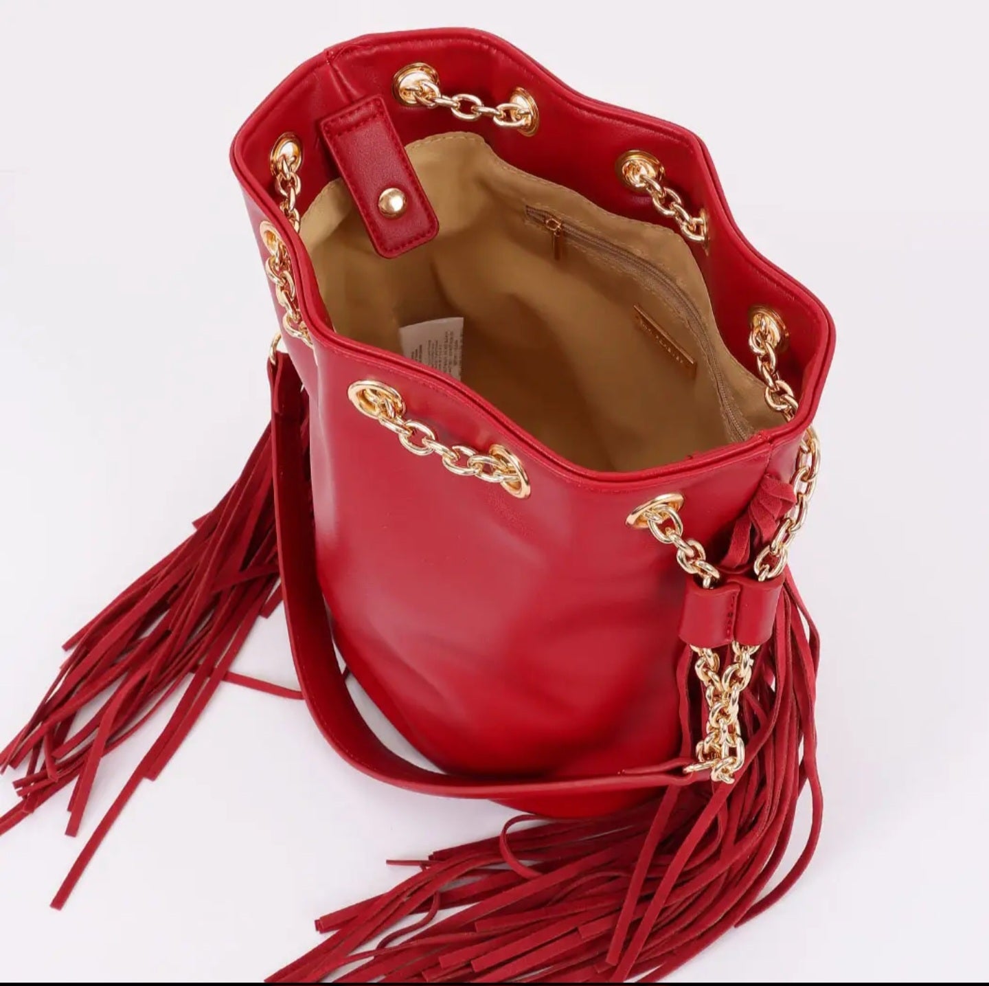 Chic Fringe Chain Bucket Bag