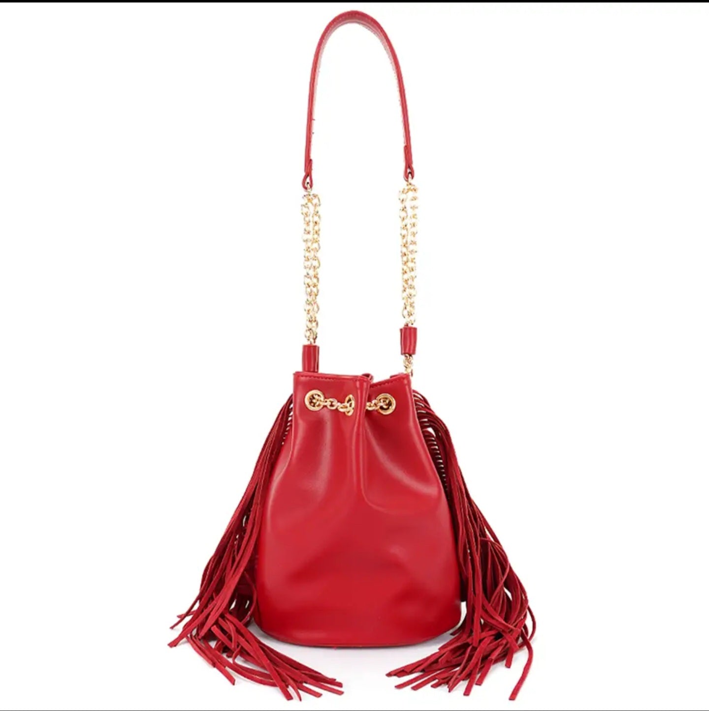 Chic Fringe Chain Bucket Bag