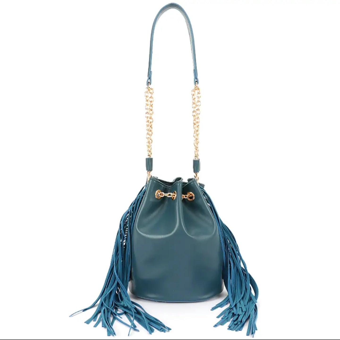 Chic Fringe Chain Bucket Bag