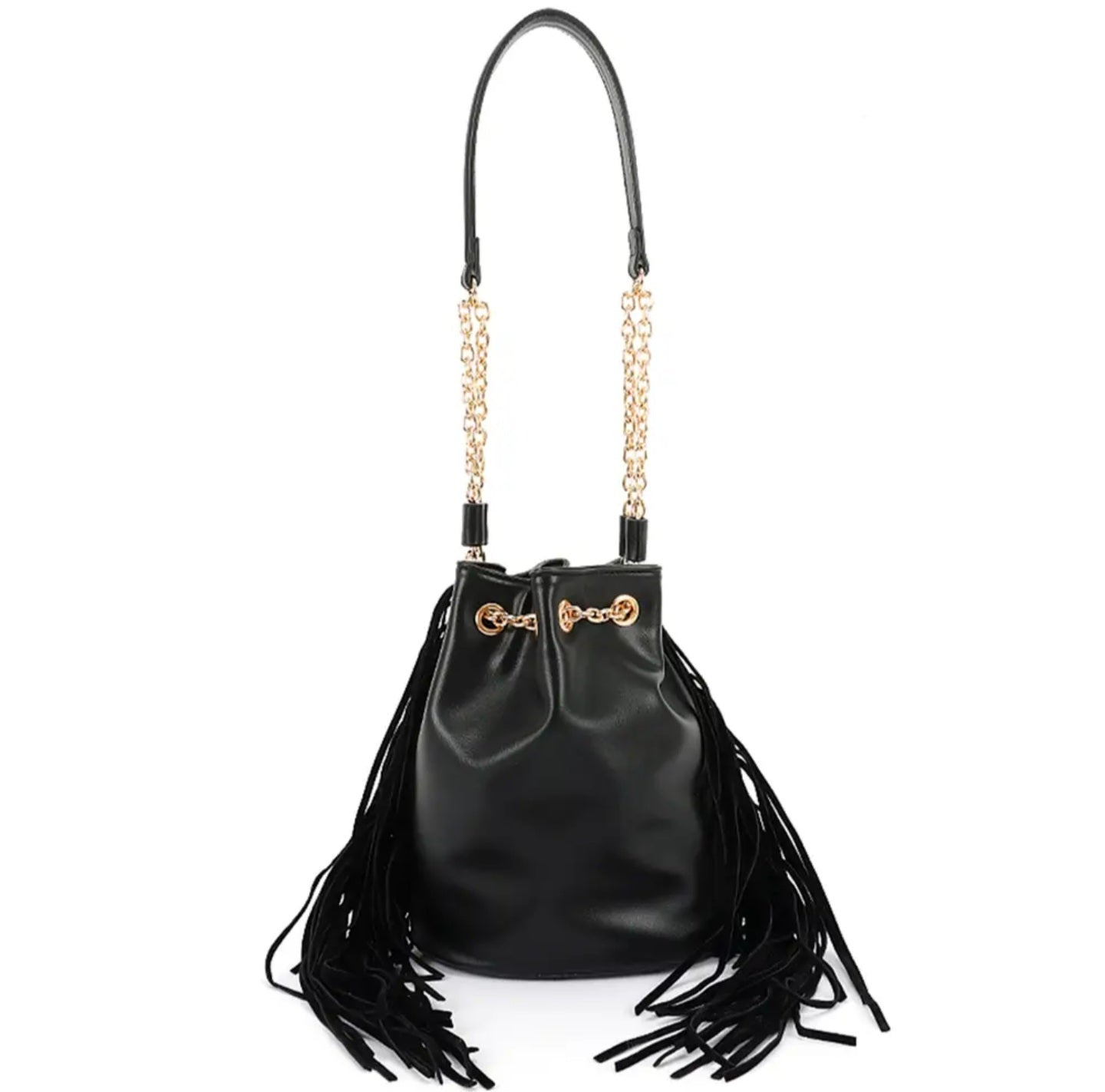 Chic Fringe Chain Bucket Bag