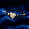 Heart Black Rope Wire Bracelet