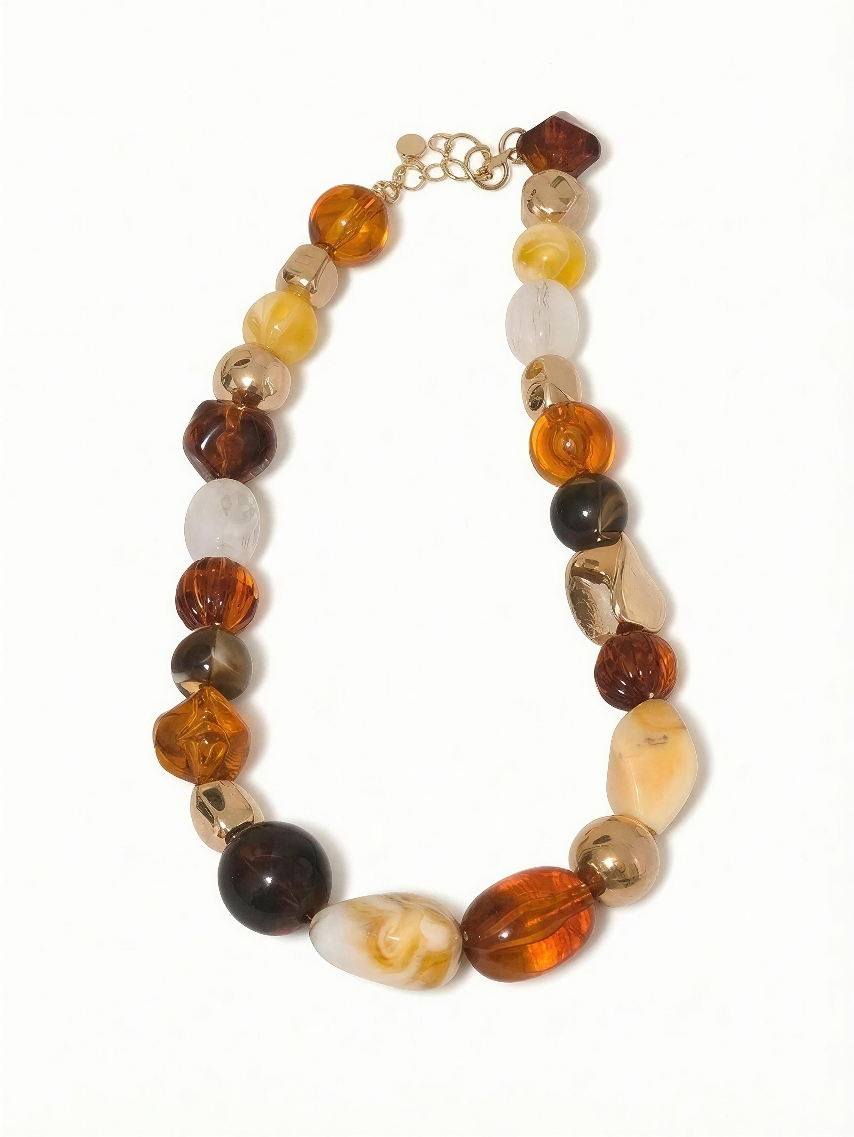 Chunky Earth Tone Beaded Necklace